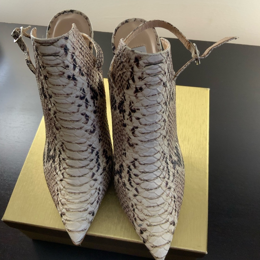Steve Madden Cream and Brown Heeled Boots New w/o Box